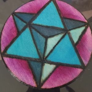 Wood burned sacred geometry